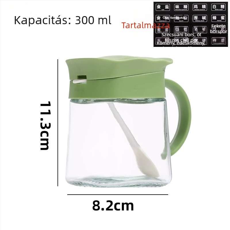 Üveg fűszertartó készlet szilárd fűszerekhez, háztartási konyha
