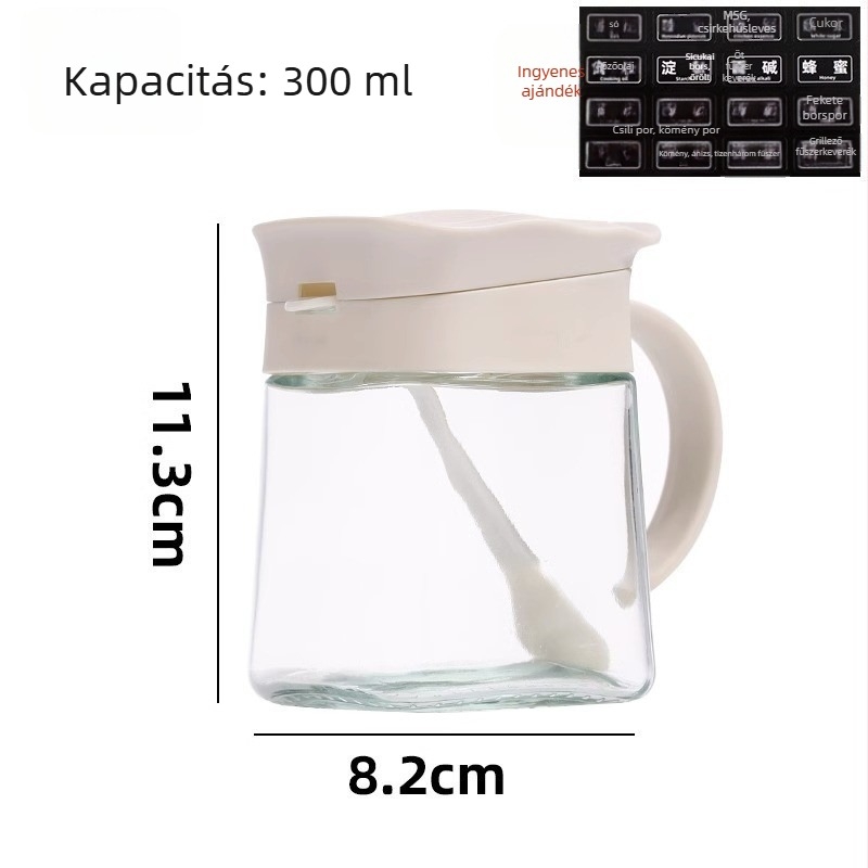 Üveg fűszertartó készlet szilárd fűszerekhez, háztartási konyha