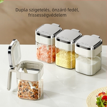 Üveg zárható fűszeres dobozkészlet szilárd fűszerekhez, modern minimalista stílus, testreszabható feldolgozás, papírdobozos csomagolás