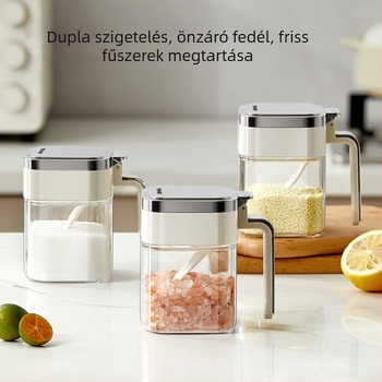 Üveg zárható fűszeres dobozkészlet szilárd fűszerekhez, modern minimalista stílus, testreszabható feldolgozás, papírdobozos csomagolás