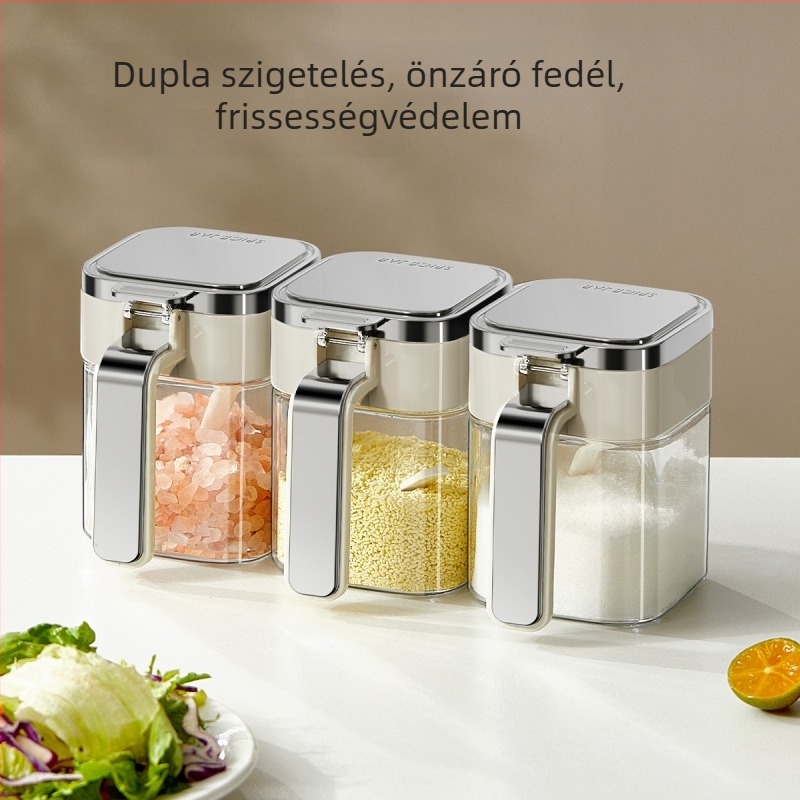 Üveg zárható fűszeres dobozkészlet szilárd fűszerekhez, modern minimalista stílus, testreszabható feldolgozás, papírdobozos csomagolás