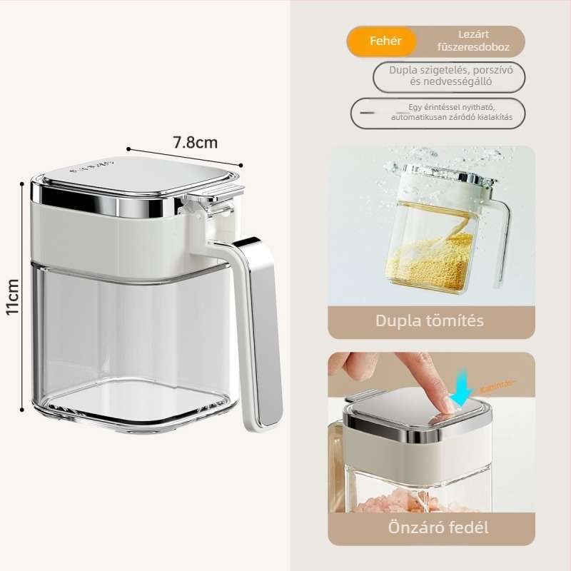 Üveg zárható fűszeres dobozkészlet szilárd fűszerekhez, modern minimalista stílus, testreszabható feldolgozás, papírdobozos csomagolás