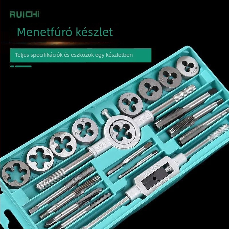 Menetkészlet Tap Die, 12 vagy 20 darab, 45# acél, ruichi márka, tömeg 0,42–0,52 kg