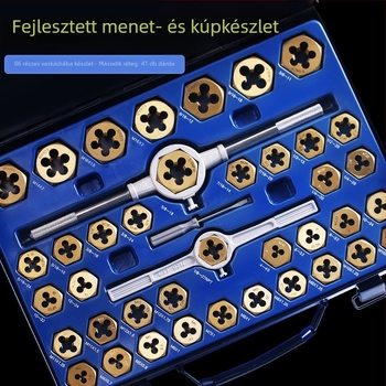 Chi Xi Titánbevonatos menetkészlet, 86 darabos készlet, kézi menetkészítő kulcs