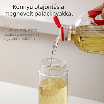Tuoke üveg olajtartó kanna gravitációs rendszerrel, automatikus nyitás-zárás mechanizmussal, szivárgásmentes, nagy kapacitású olaj- és fűszerpalack.