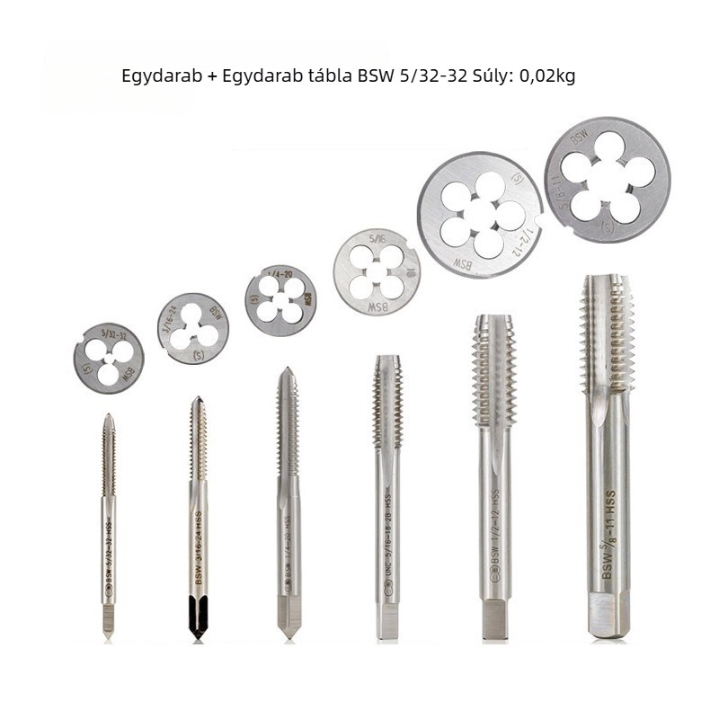 Menetkészlet: egy tap és egy die, gyorsacél, Yangyang