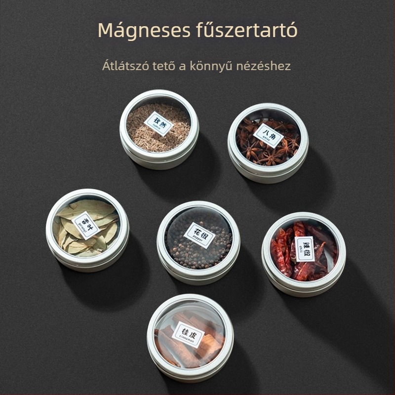 Bosans mágneses fűszeres doboz fedéllel – szilárd fűszerekhez, testreszabható logó, modern minimalista stílus