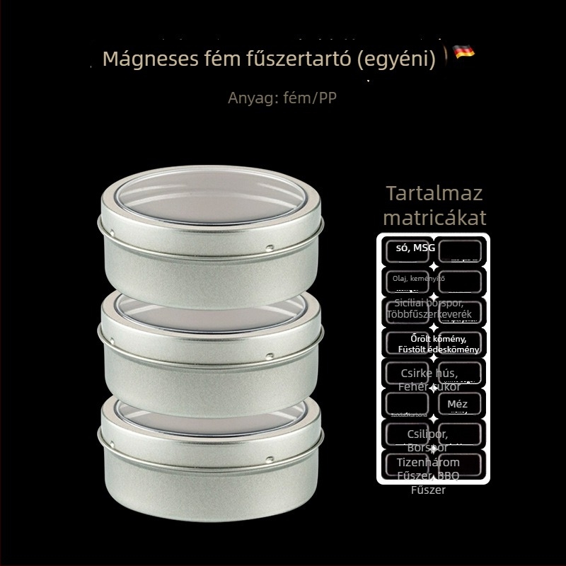 Bosans mágneses fűszeres doboz fedéllel – szilárd fűszerekhez, testreszabható logó, modern minimalista stílus