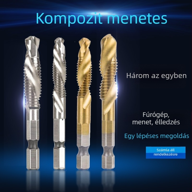 QIANBO integrált menetfúró-bit M3–M10, menetfúrás és fúrás egy lépésben, egy csomag, 0,2 kg