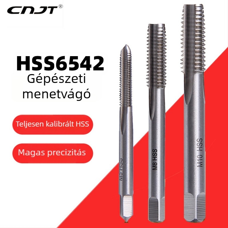 Gépészeti menetfúrók egyenes hornyú, 6542 gyorsacélból, teljesen megélezettek