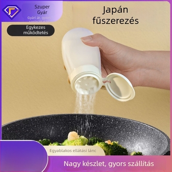 Japán stílusú fűszertartó a konyhába, zárható nedvességálló műanyag tartály fűszerporokhoz
