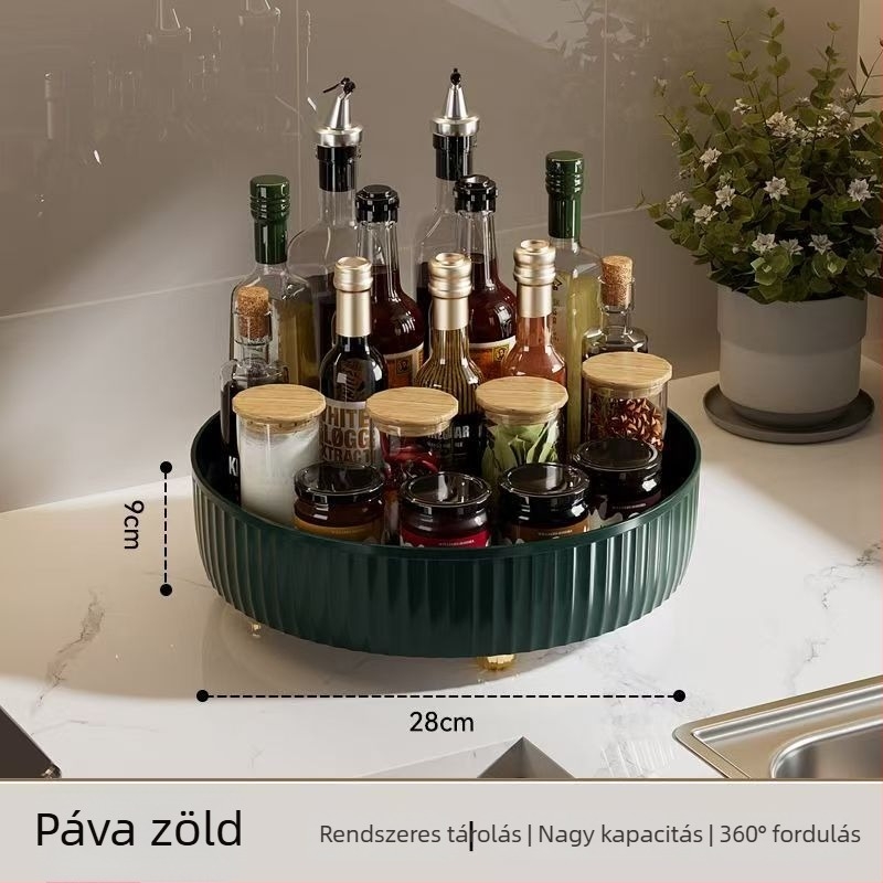 Konyhai forgó fűszertartó állvány, műanyag, sokoldalú rendező, 2013 tavaszán debütált