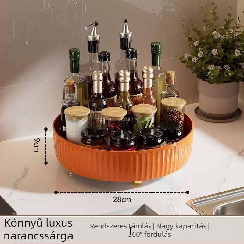 Konyhai forgó fűszertartó állvány, műanyag, sokoldalú rendező, 2013 tavaszán debütált