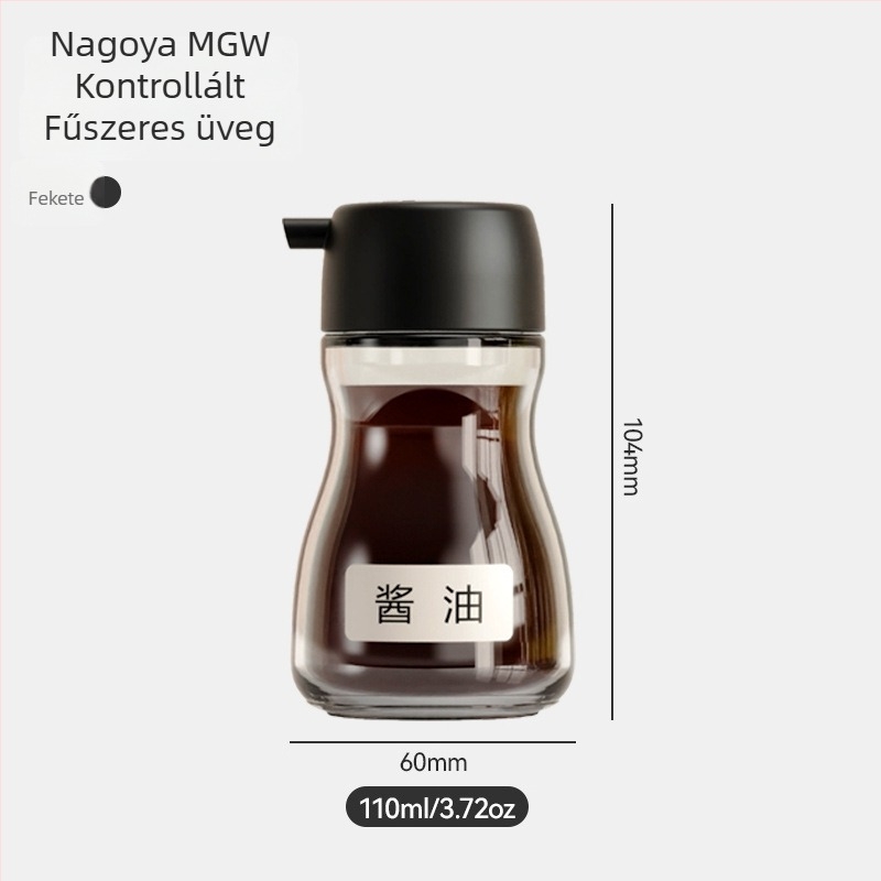 Japán stílusú üveges szója- és ecetadagoló kontrollált áramlással – modern minimalistikus konyhai üveg