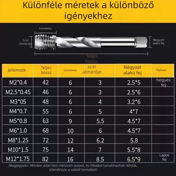 Kétélű spirálisan menetfúró alumíniumhoz gépekhez, M3–M12, Brand: Jingda Tools