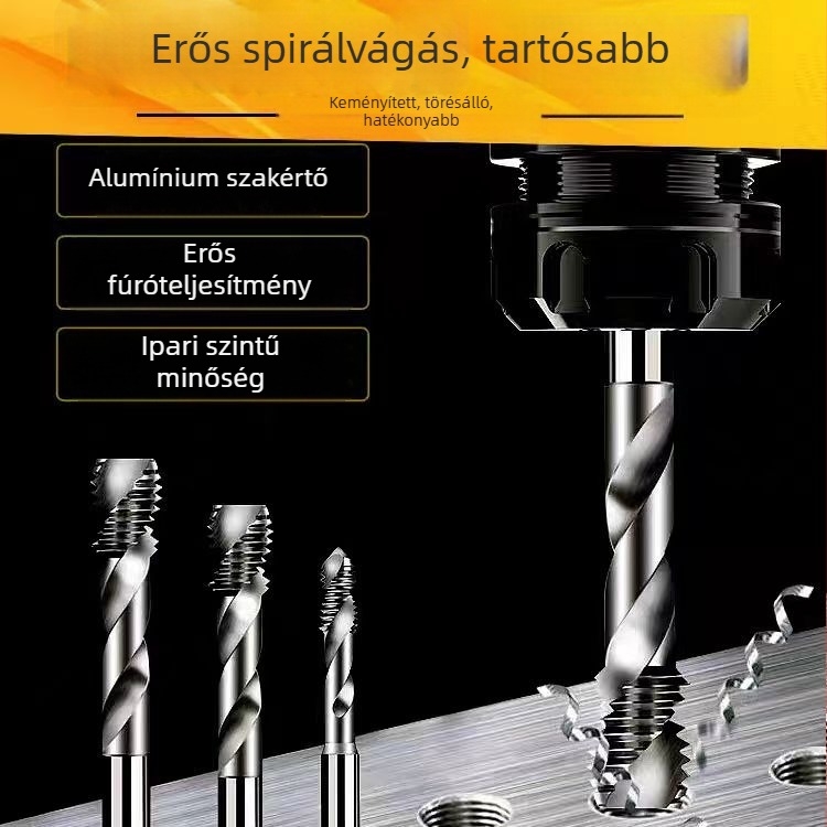 Kétélű spirálisan menetfúró alumíniumhoz gépekhez, M3–M12, Brand: Jingda Tools
