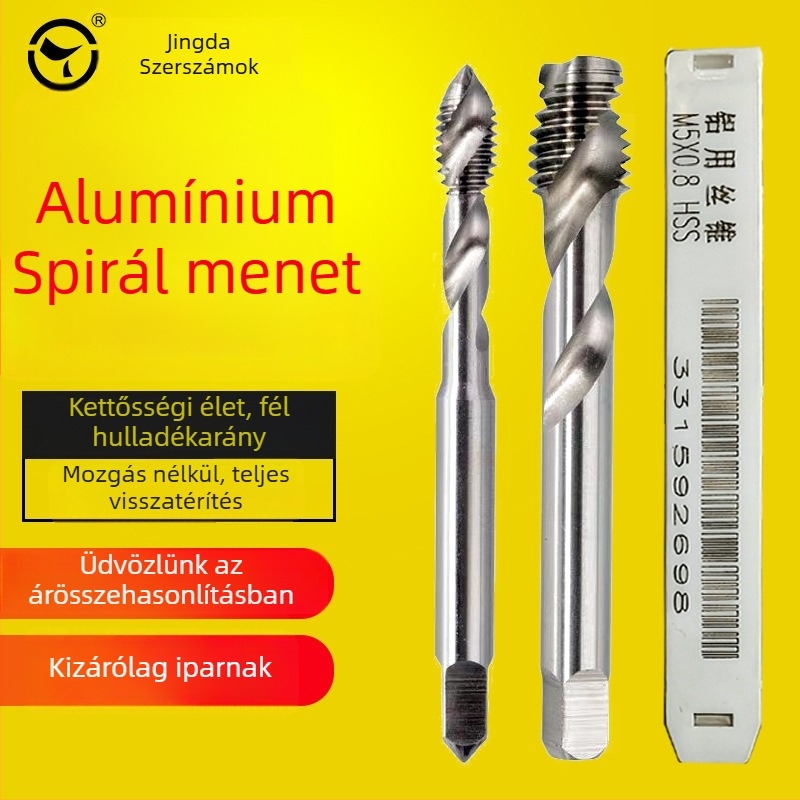 Kétélű spirálisan menetfúró alumíniumhoz gépekhez, M3–M12, Brand: Jingda Tools