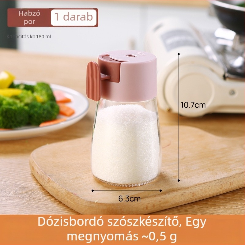 Mérő sótartó fűszerekhez, műanyag test, Qiwang márka