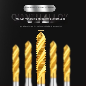 Spirálisan HSS menetfúró, titan bevonattal, metrikus nemzeti szabvány, géphez való menet