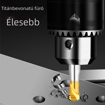 Spirálisan HSS menetfúró, titan bevonattal, metrikus nemzeti szabvány, géphez való menet
