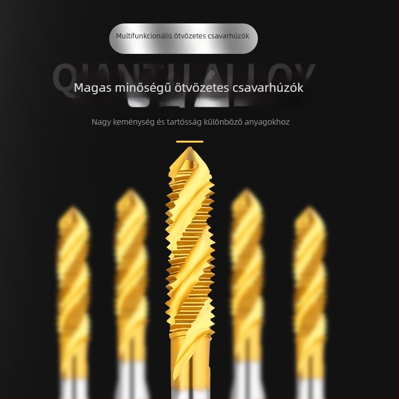 Spirálisan HSS menetfúró, titan bevonattal, metrikus nemzeti szabvány, géphez való menet