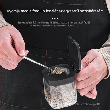 Fűszertartó készlet – üveg fűszertartók, testreszabható logó, prémium konyhai tárolás, japán stílus