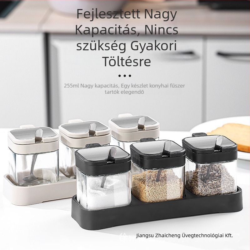 Fűszertartó készlet – üveg fűszertartók, testreszabható logó, prémium konyhai tárolás, japán stílus