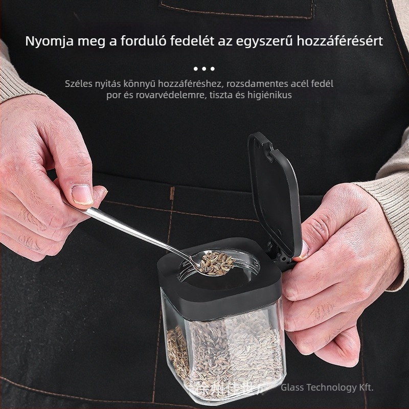 Fűszertartó készlet – üveg fűszertartók, testreszabható logó, prémium konyhai tárolás, japán stílus