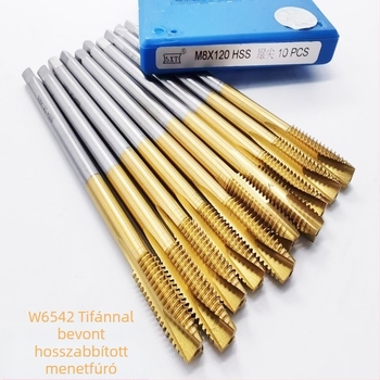 HSS W6542 hosszított hegű titán bevonatú menetfúró