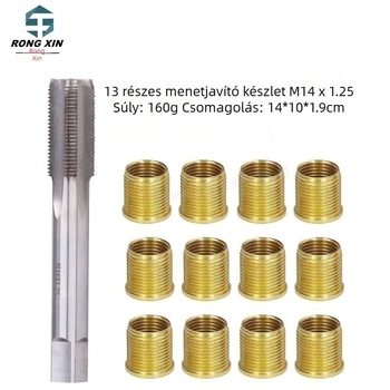 13 darabos gyújtógyertya menetjavító készlet, galvanizált bevonattal