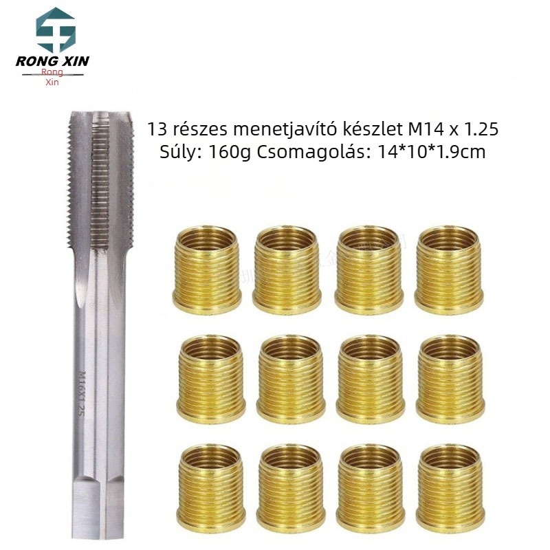 13 darabos gyújtógyertya menetjavító készlet, galvanizált bevonattal