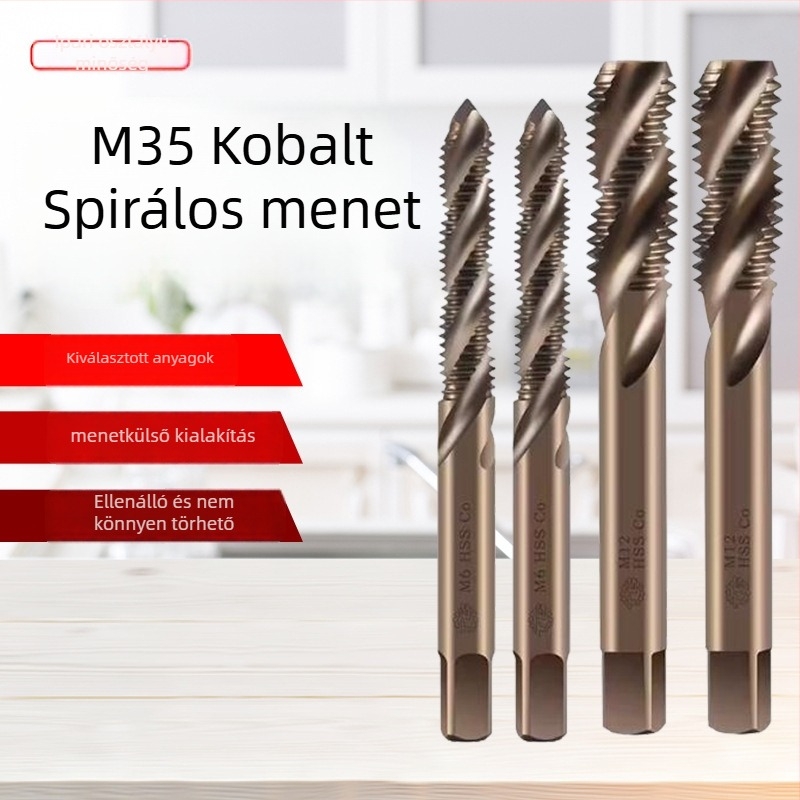 Tiangong magas-kobaltot tartalmú M35 spirálmenetfúrók rozsdamentes acélhoz, durva fogazatú