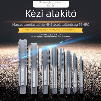 Hand taps set, metric coarse-thread, straight-flute, M3–M12, hardened and ground for through-hole tapping