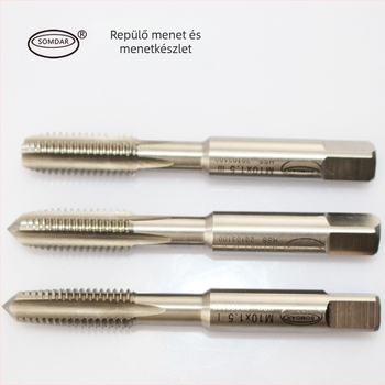SOMDAR három darabos kézi menetkészlet, gyorsacélból, rozsdamentes acélhoz