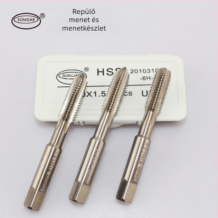 SOMDAR három darabos kézi menetkészlet, gyorsacélból, rozsdamentes acélhoz