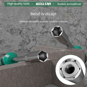 Walfan hatszögletű csavarhúzó készlet hosszabbított tárcsás készlet – króm-vanádium acél, 0,3 kg, teljes készlet, tartalmaz anyákkal készült tényezőket