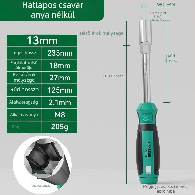 Walfan hatszögletű csavarhúzó készlet hosszabbított tárcsás készlet – króm-vanádium acél, 0,3 kg, teljes készlet, tartalmaz anyákkal készült tényezőket