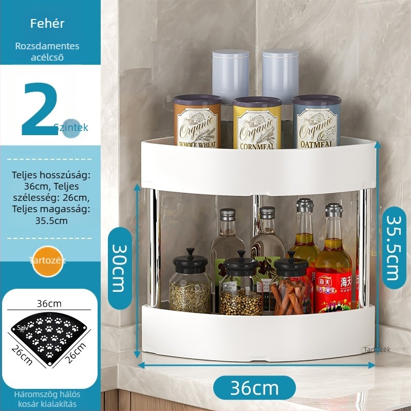 Konyhai sarokfalra szerelhető tároló — többszörös felhasználású, szénacél, modern egyszerű stílus, 2015 őszén debütált