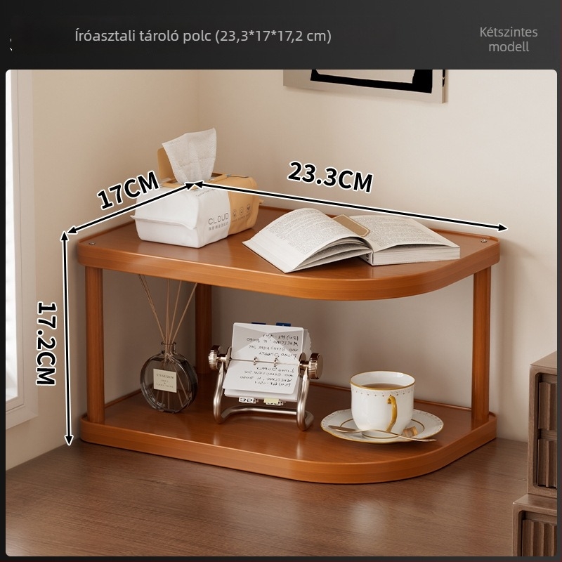 Háromszög alakú sarok konyhai polc, padlón álló, bambuszból, többszintes, többfunkciós