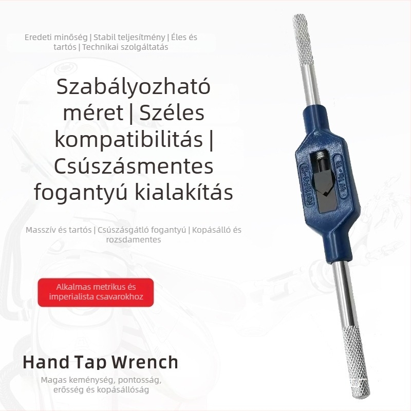 Kézi Tap Wrench, állítható, T-típusú tok