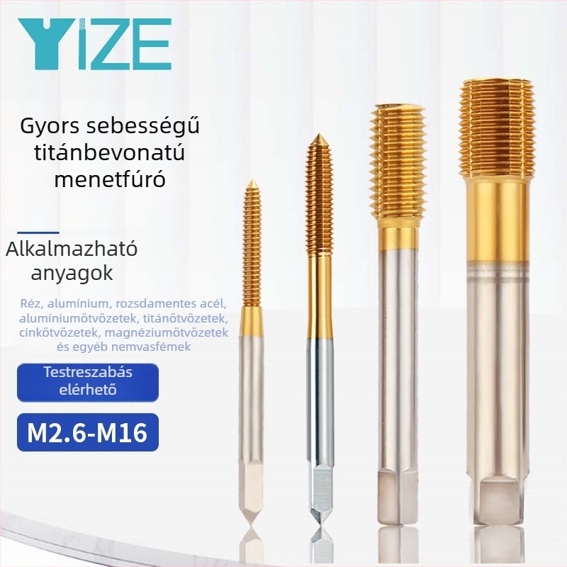 Rozsdamentes acél menetvágó eszközök - magas kobalt tartalmú titán bevonat, extrúziós menetvágók, gépi menetvágók, CNC pontosság