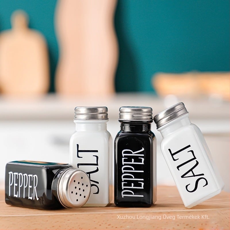 Longjiang üveg fűszeres tartály szilárd fűszerekhez, logónyomás elérhető, testreszabás, prémium minőség