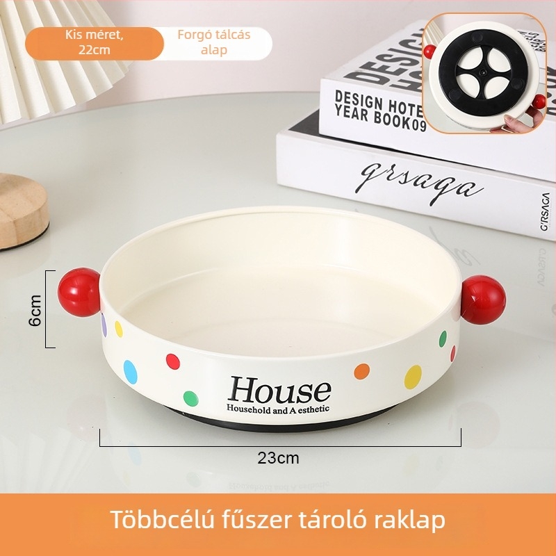 Konyhai pulton forgó fűszertároló állvány, többfunkciós, szénacélból, modern minimalist stílus, 2024-ben bemutatva
