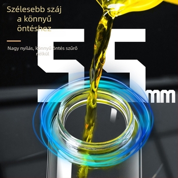 Üveg olajtartó edény, szivárgásmentes, konyhára, élelmiszer-minőség, modern minimalist design