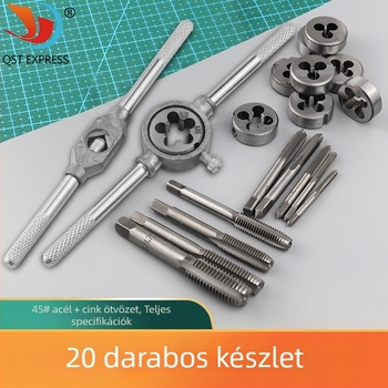 Tap and Die készlet – kézi tap és die, metrikus, 20 darab, QST EXPRESS