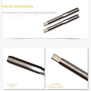 Fuji kézi menetfúró készlet, 3 darabos, HTD, metrikus, egyenes menetes