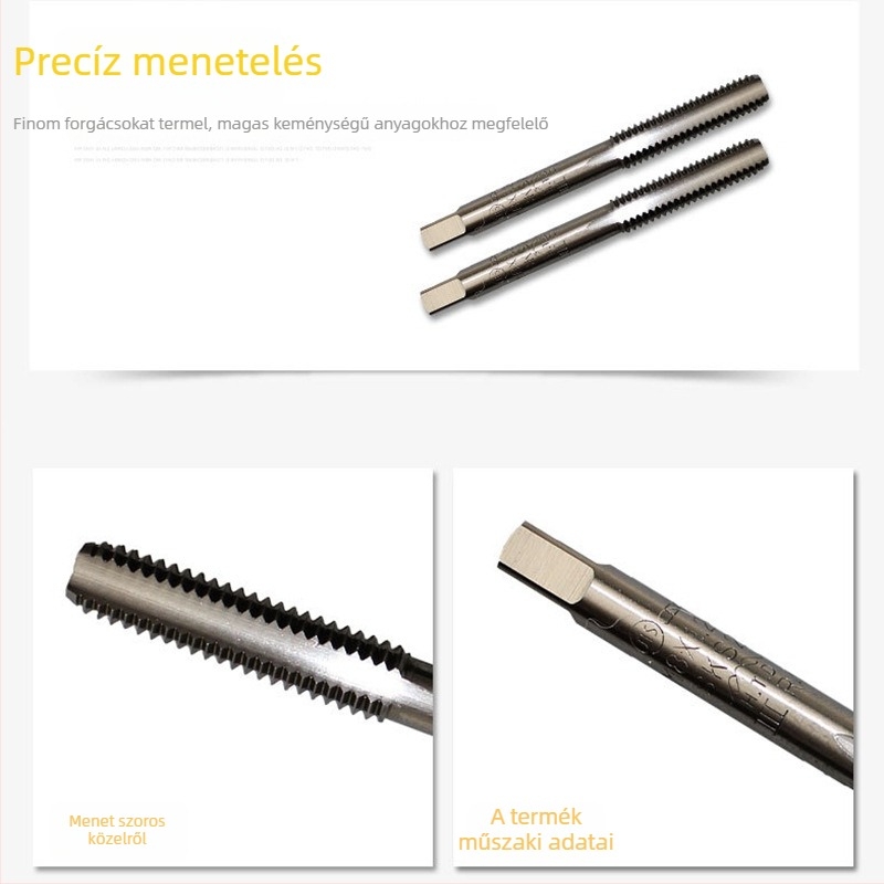 Fuji kézi menetfúró készlet, 3 darabos, HTD, metrikus, egyenes menetes