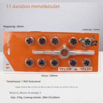 11 részes tap and die készlet – körkörös dies készlet, Prosperity