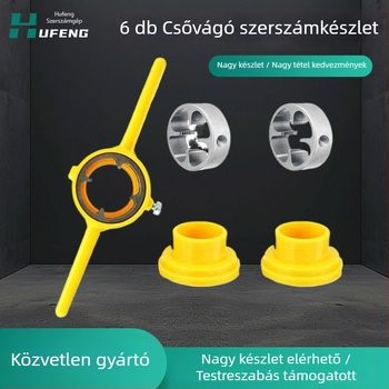 6-darabos készlet csővezetékek menetmetszőihez, műanyag menetkészülék, menetmetsző kulcskészlet, menetkioldó eszköz