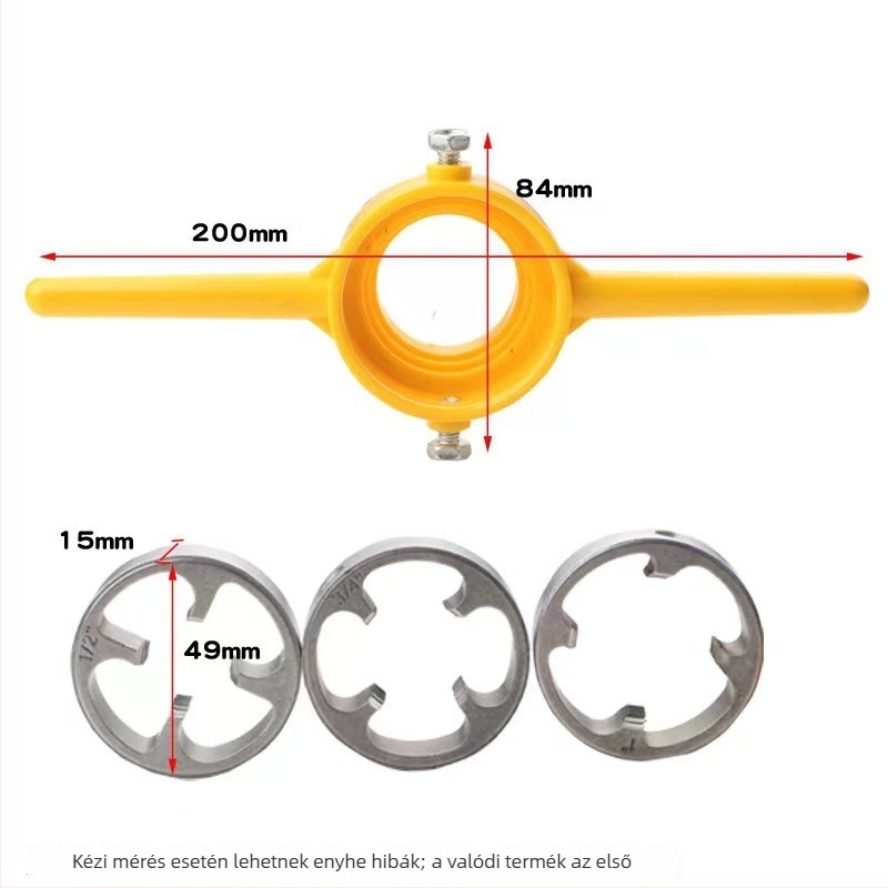 6-darabos készlet csővezetékek menetmetszőihez, műanyag menetkészülék, menetmetsző kulcskészlet, menetkioldó eszköz